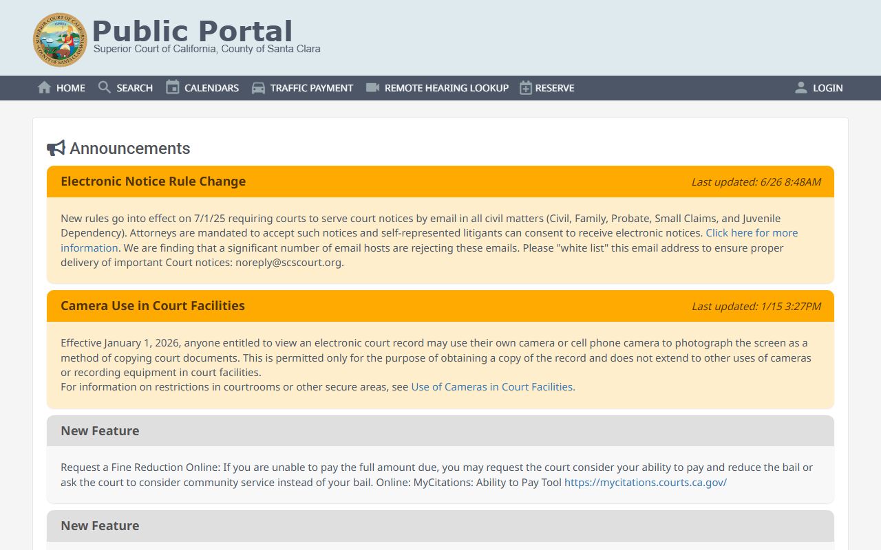 Santa Clara County case portal